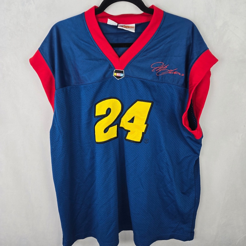 Winner's Circle Jeff Gordon NASCAR #24 Mesh Racing Jersey Blue Red Mens Large
